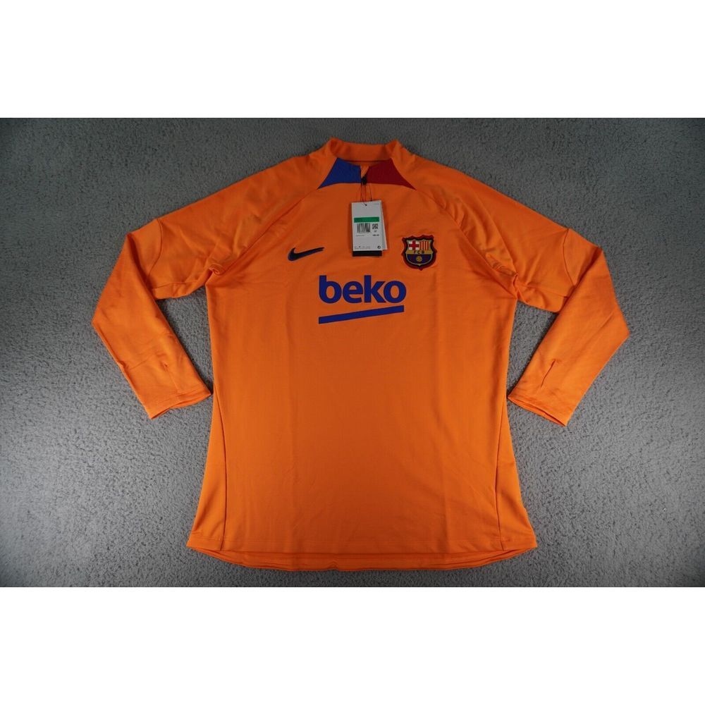 Nike‎ 1/4 Zip Womens XL Orange Long Sleeve Slim Fit Beko Soccer DH7730-837